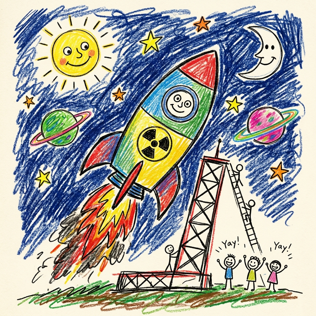 Crayon Rocket Drawing